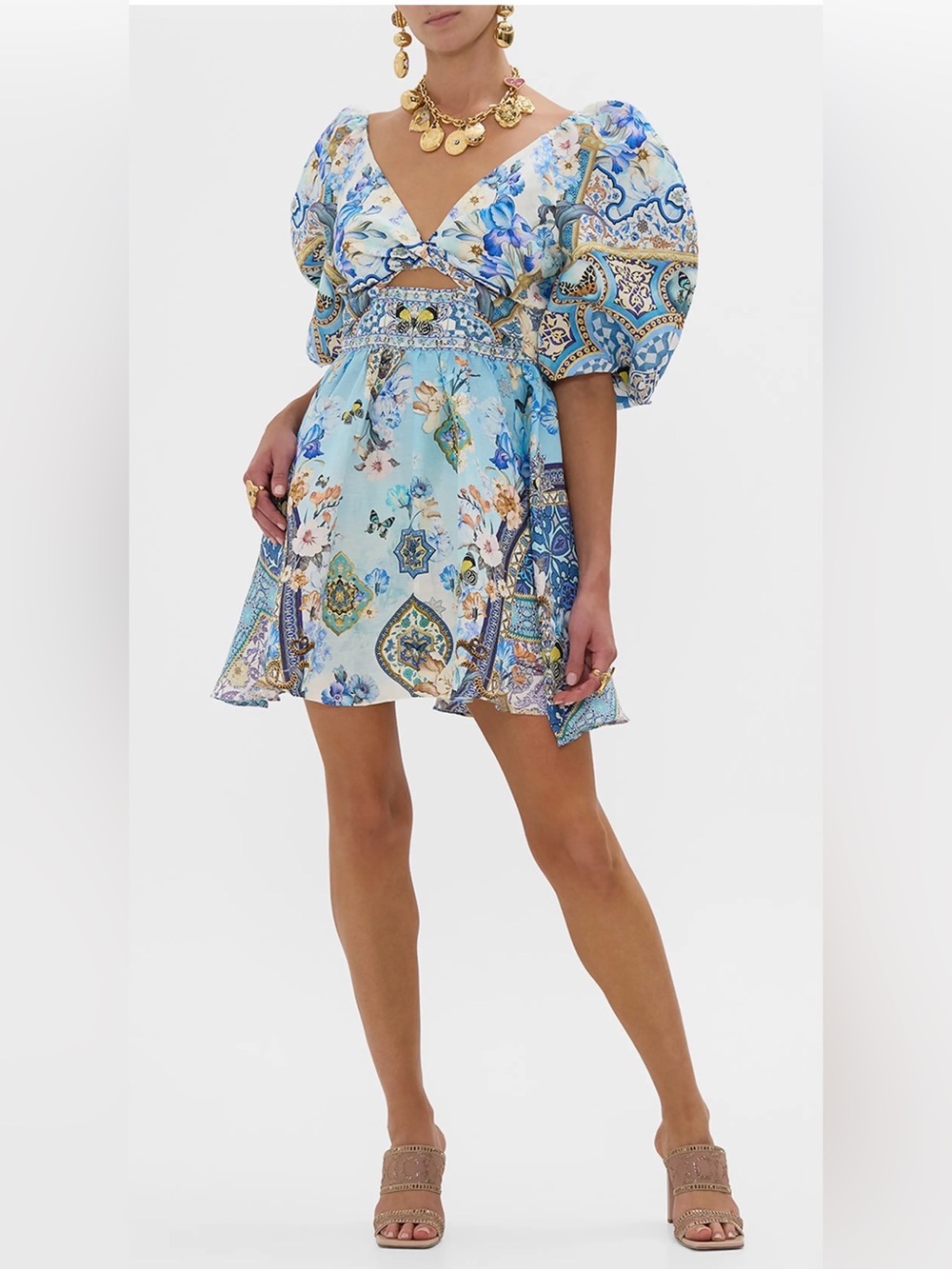 PUFF SLEEVE MINI DRESS AL MANIAL PALACE MEMOIRS